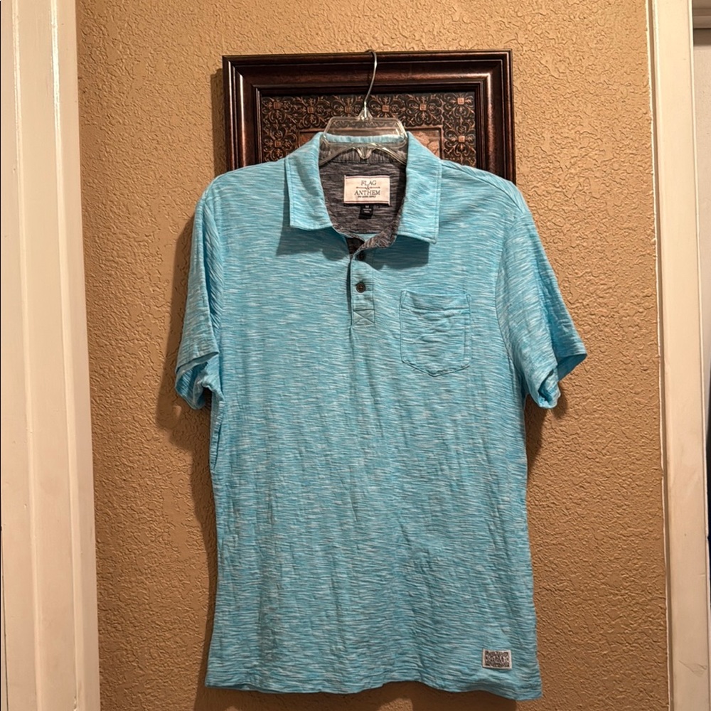 Flag & Anthem Men's Aqua Polo Shirt. Medium. Very gently worn. Like new.